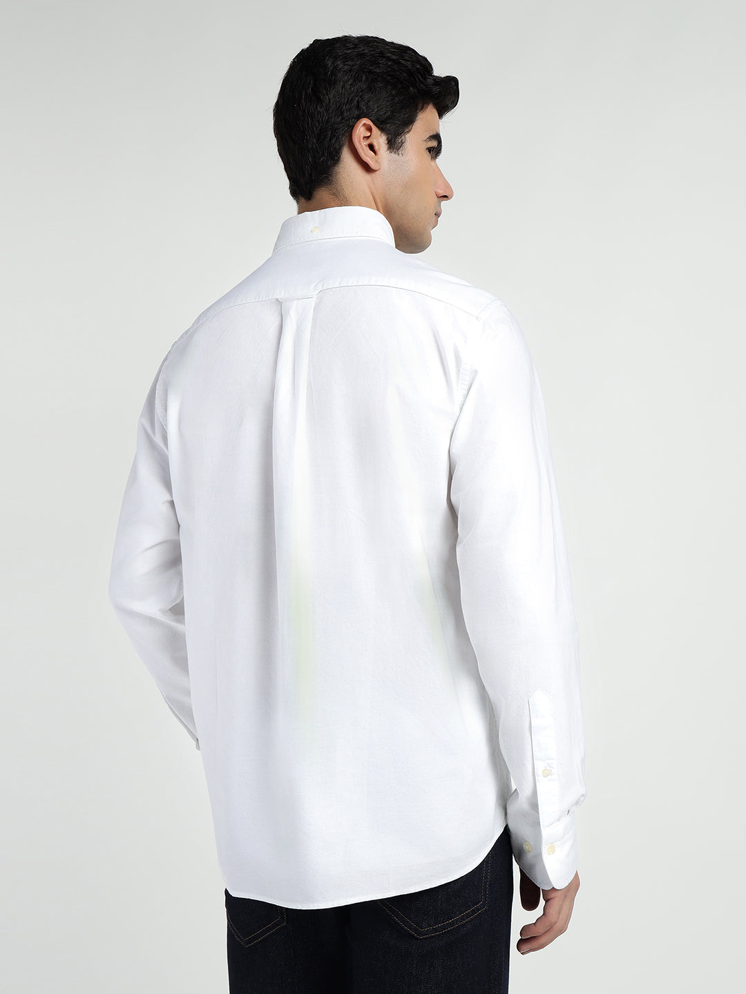 Gant Men White Solid Collar Shirt