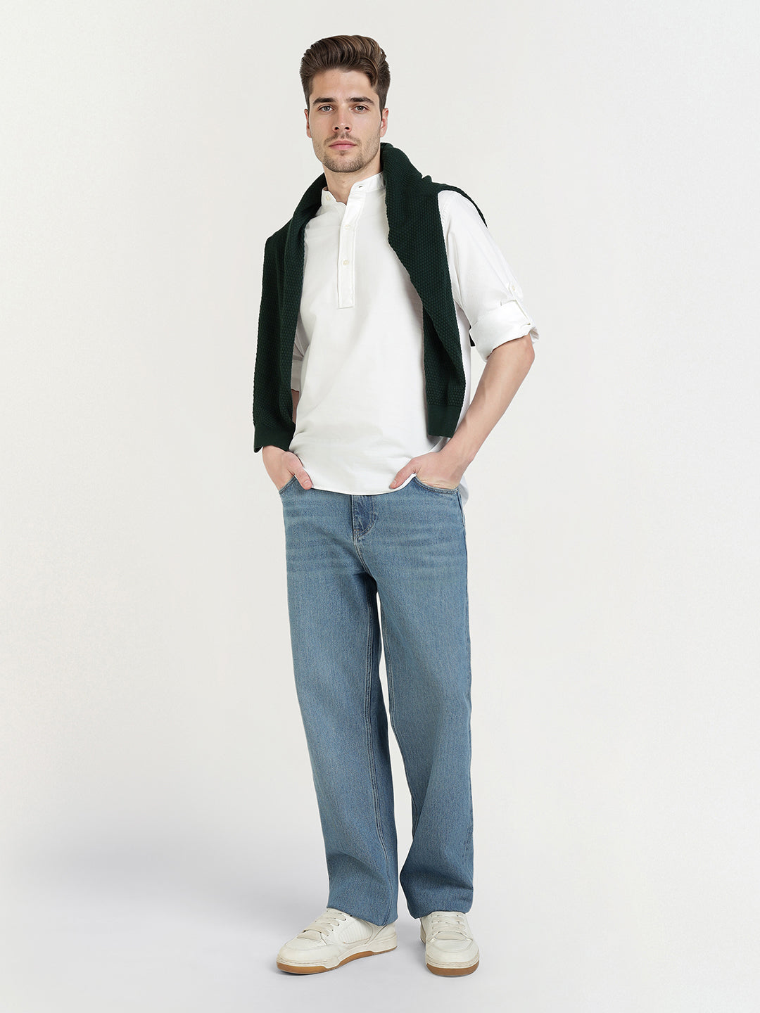 Gant Men White Solid Collar Shirt