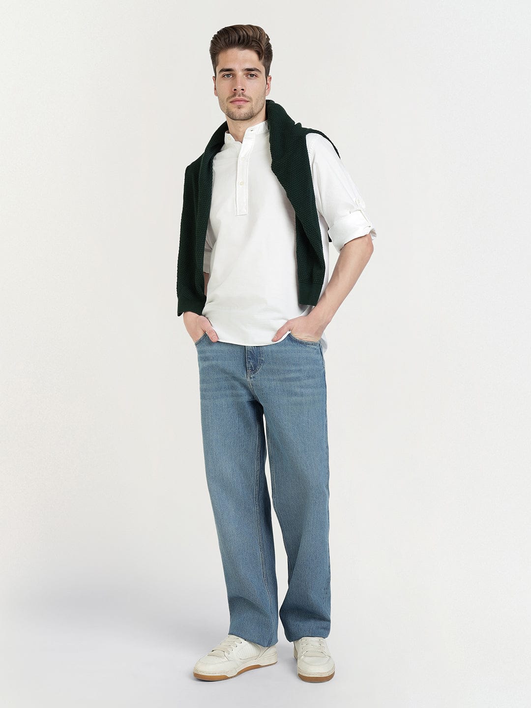 Gant Men White Solid Collar Shirt