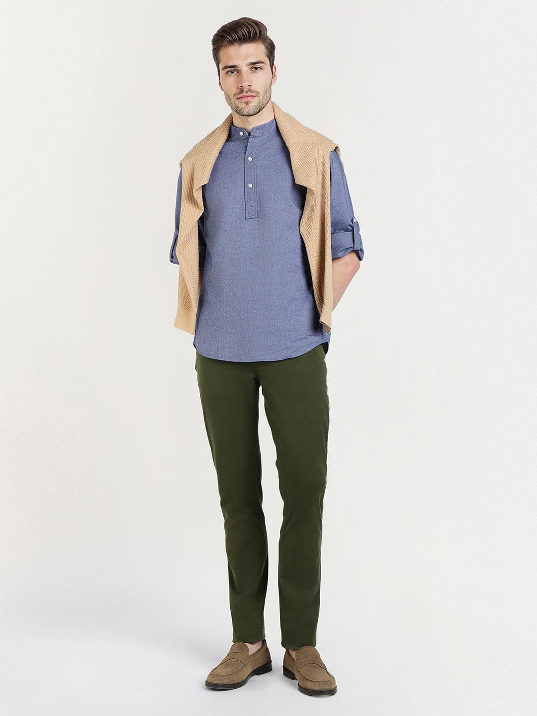 Gant Men Blue Solid Collar Shirt