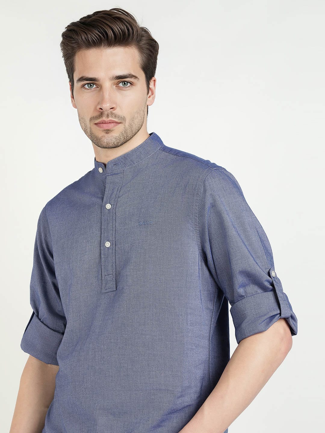 Gant Men Blue Solid Collar Shirt