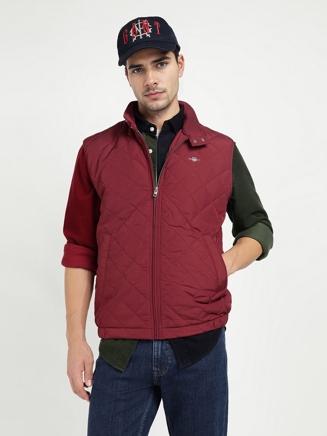 Gant Men Red Solid Collar Jacket