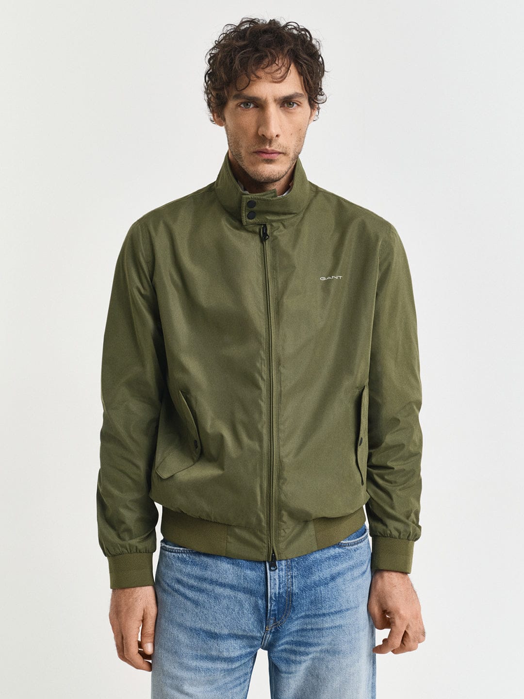Gant Men Green Solid Collar Jacket
