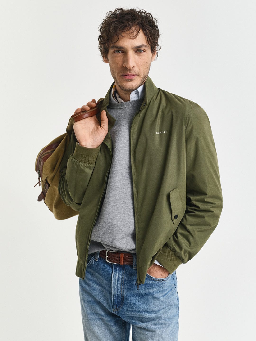Gant Men Green Solid Collar Jacket