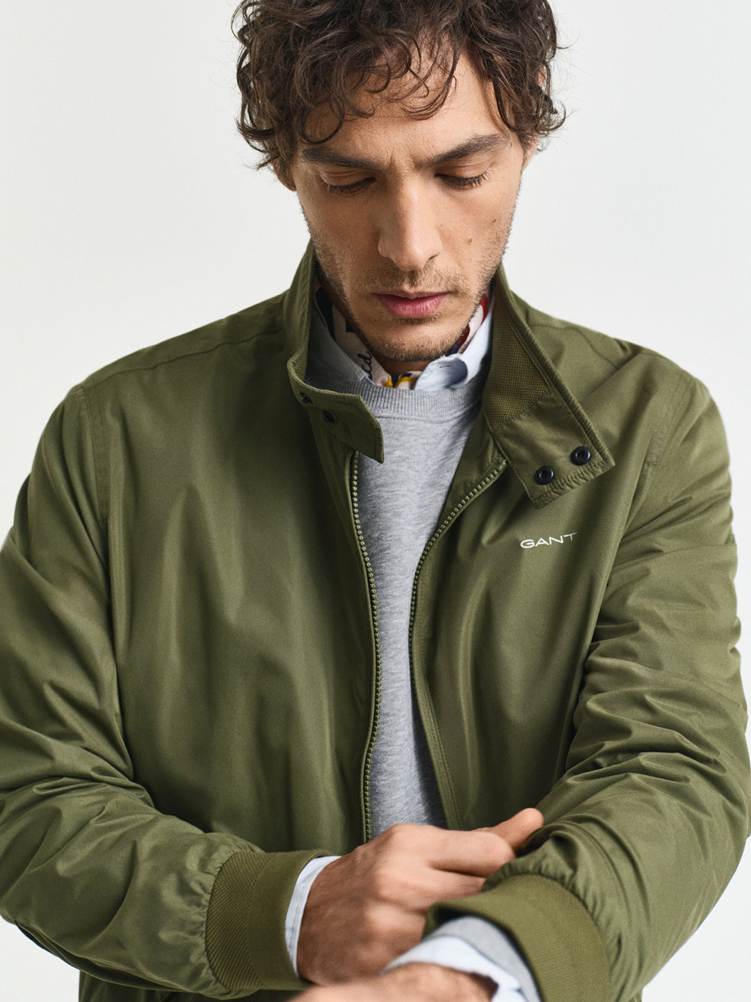 Gant Men Green Solid Collar Jacket