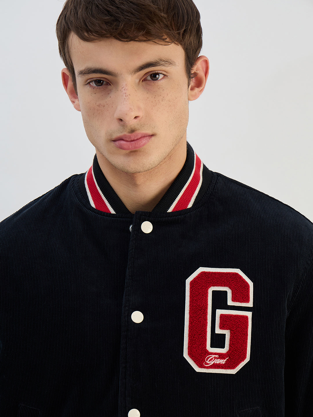 Gant Men Black Solid Pure Cotton Lapel Collar Jacket