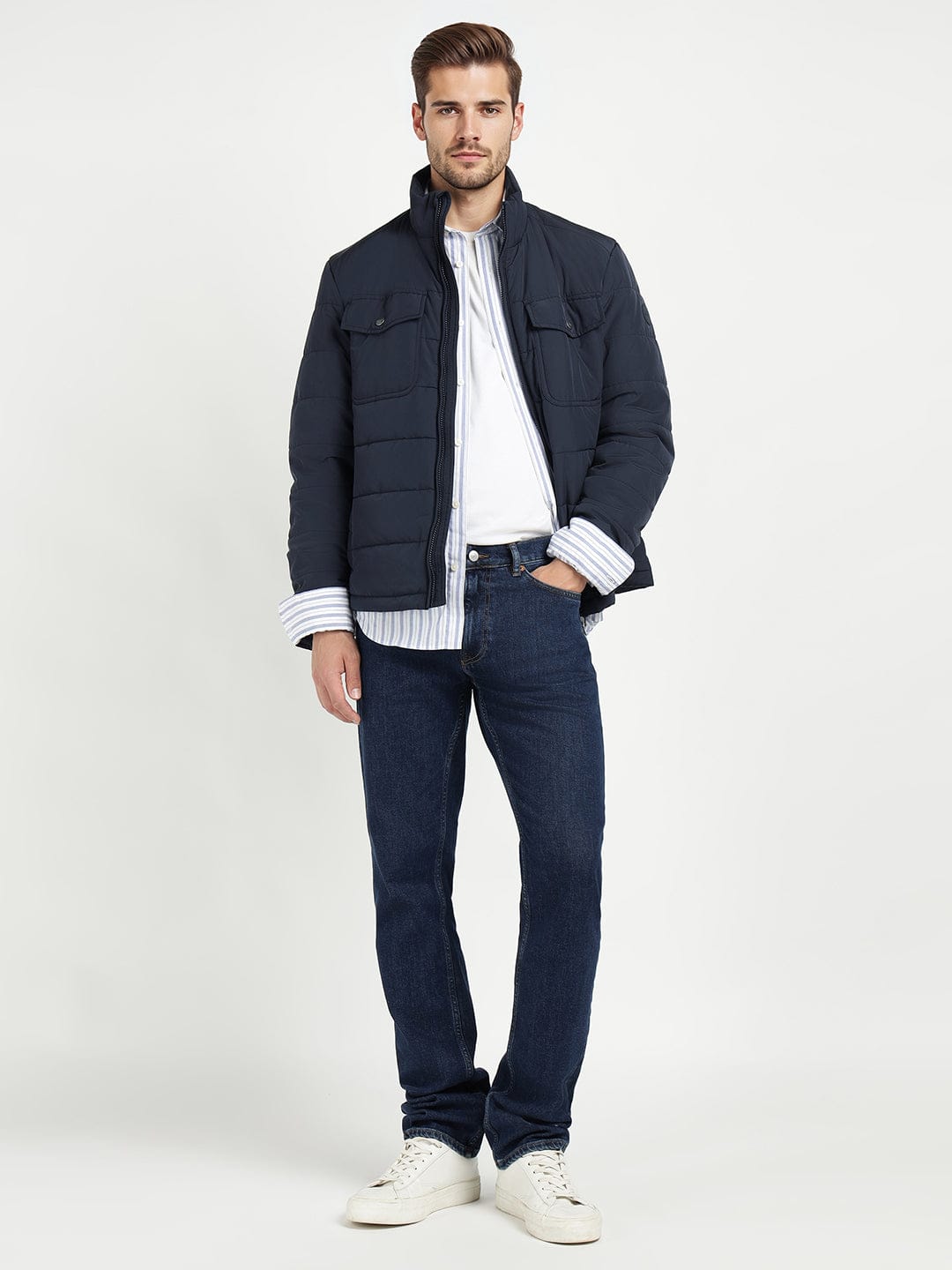 Gant Men Blue Solid Collar Jacket