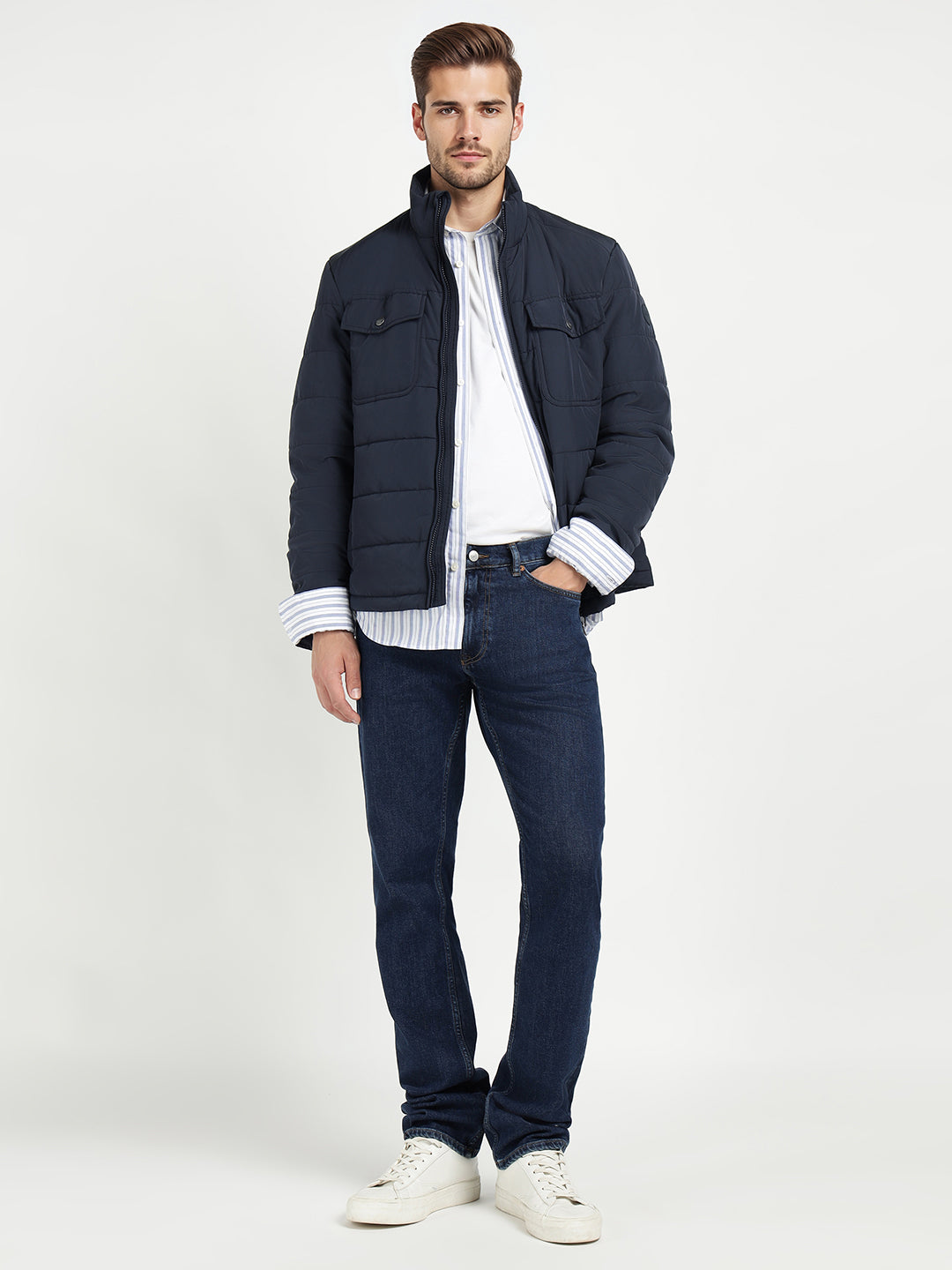 Gant Men Blue Solid Collar Jacket