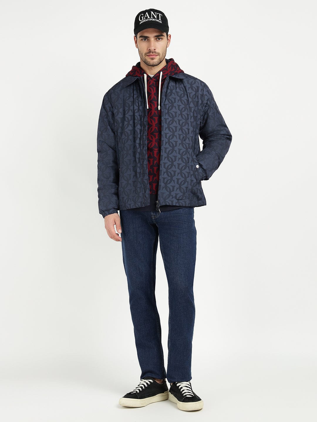 Gant Men Blue Solid Collar Jacket