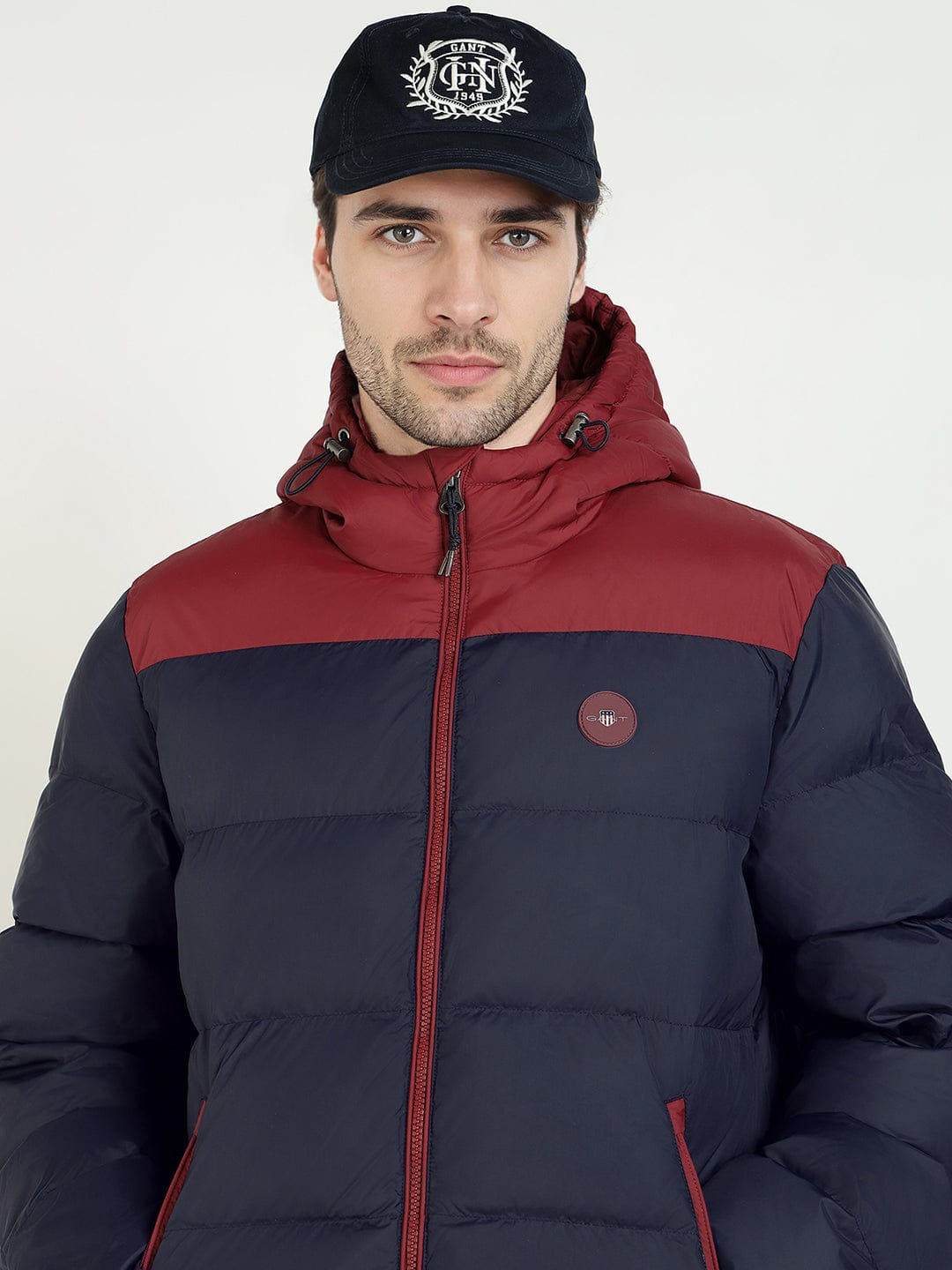 Gant Men Blue Coloublocked Collar Jacket