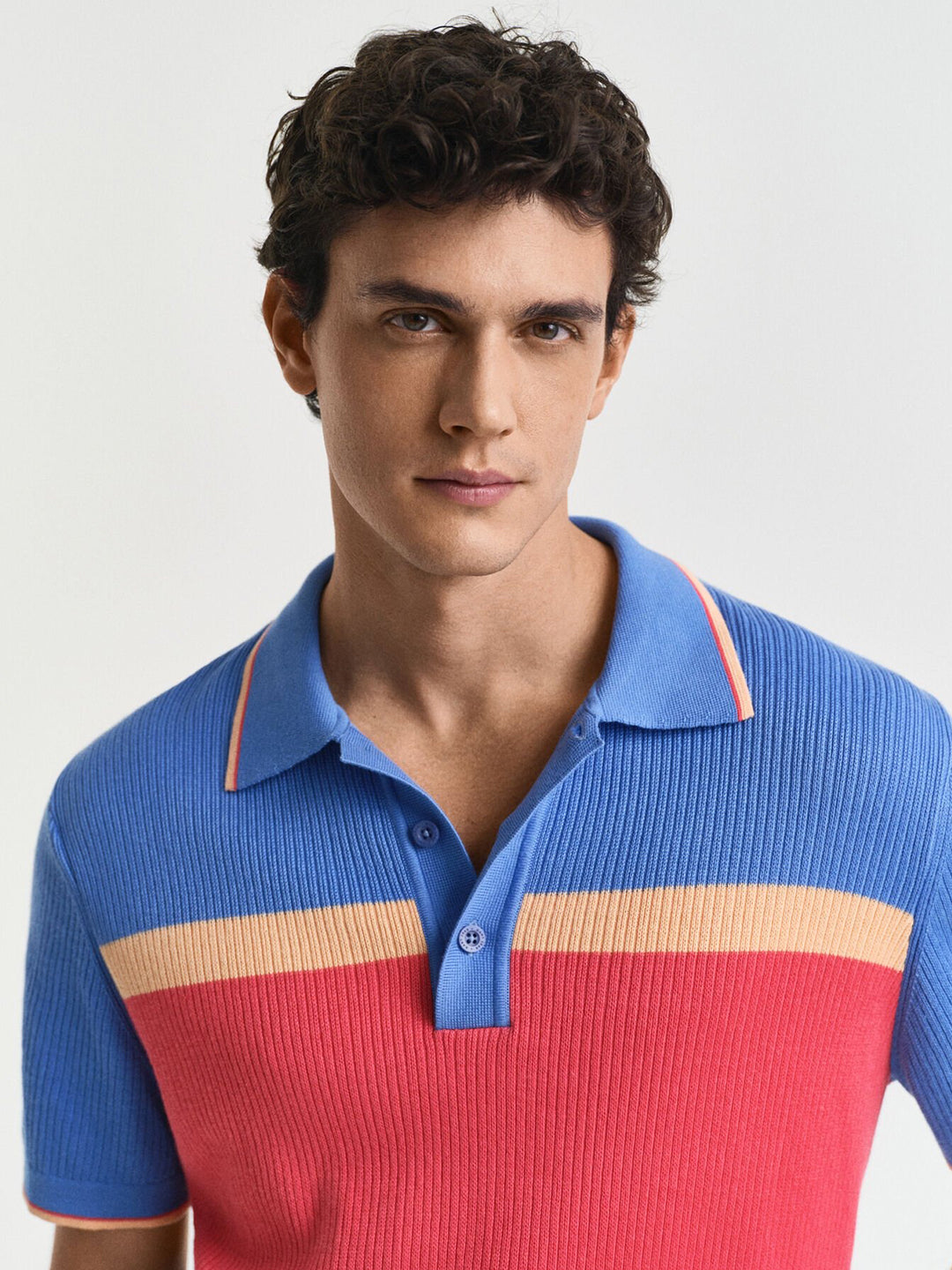 Gant Men Blue Coloublocked Polo Tshirt