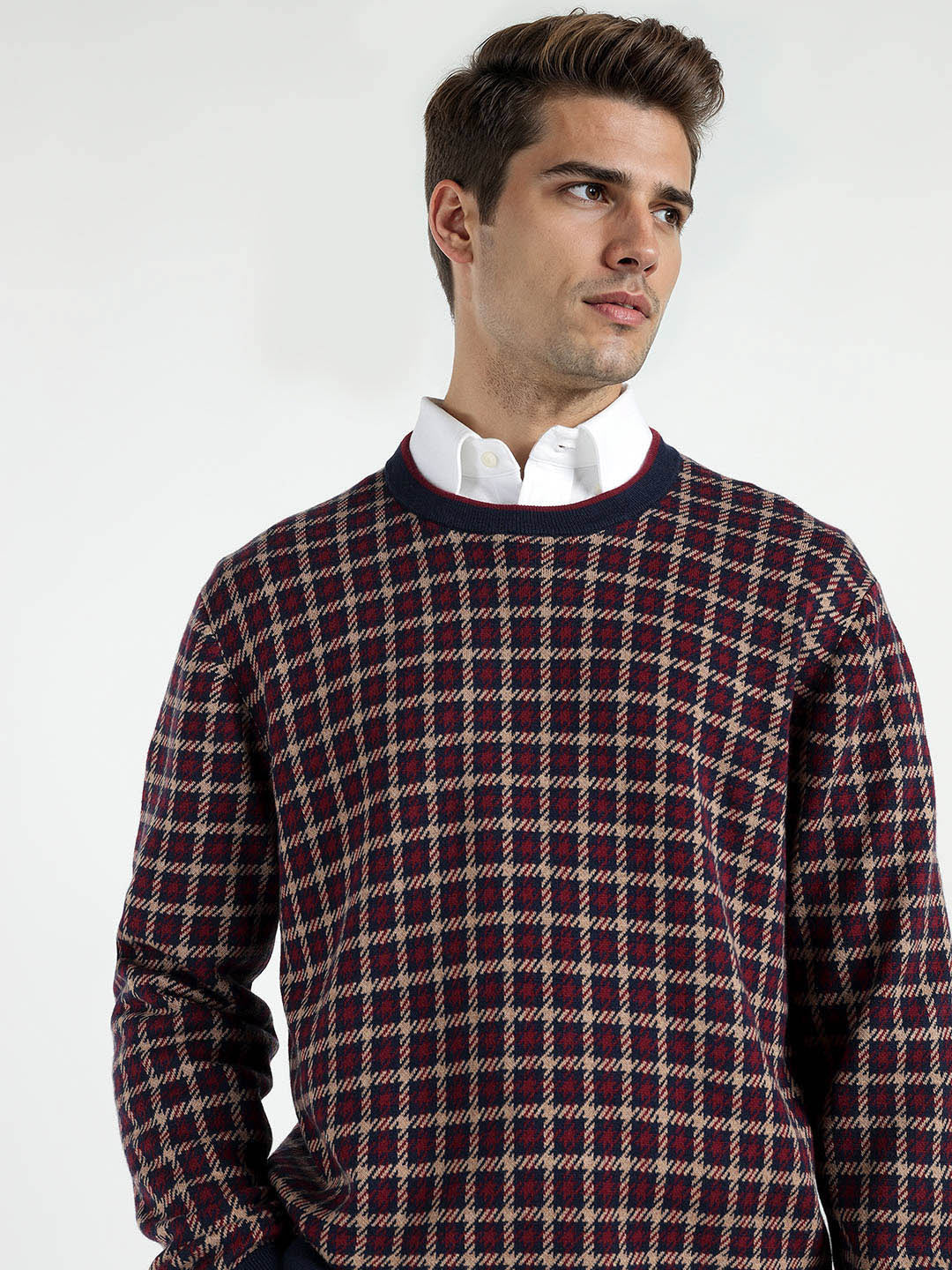 Gant Men Blue Solid Crew Neck Sweater