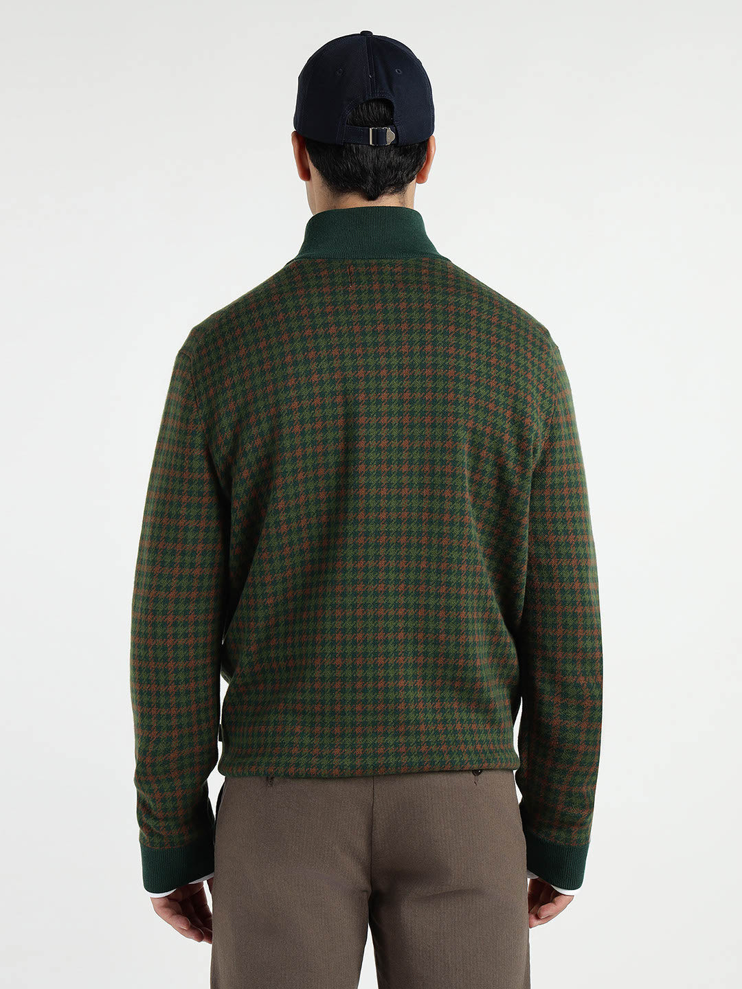 Gant Men Green Solid Half Zip Sweater