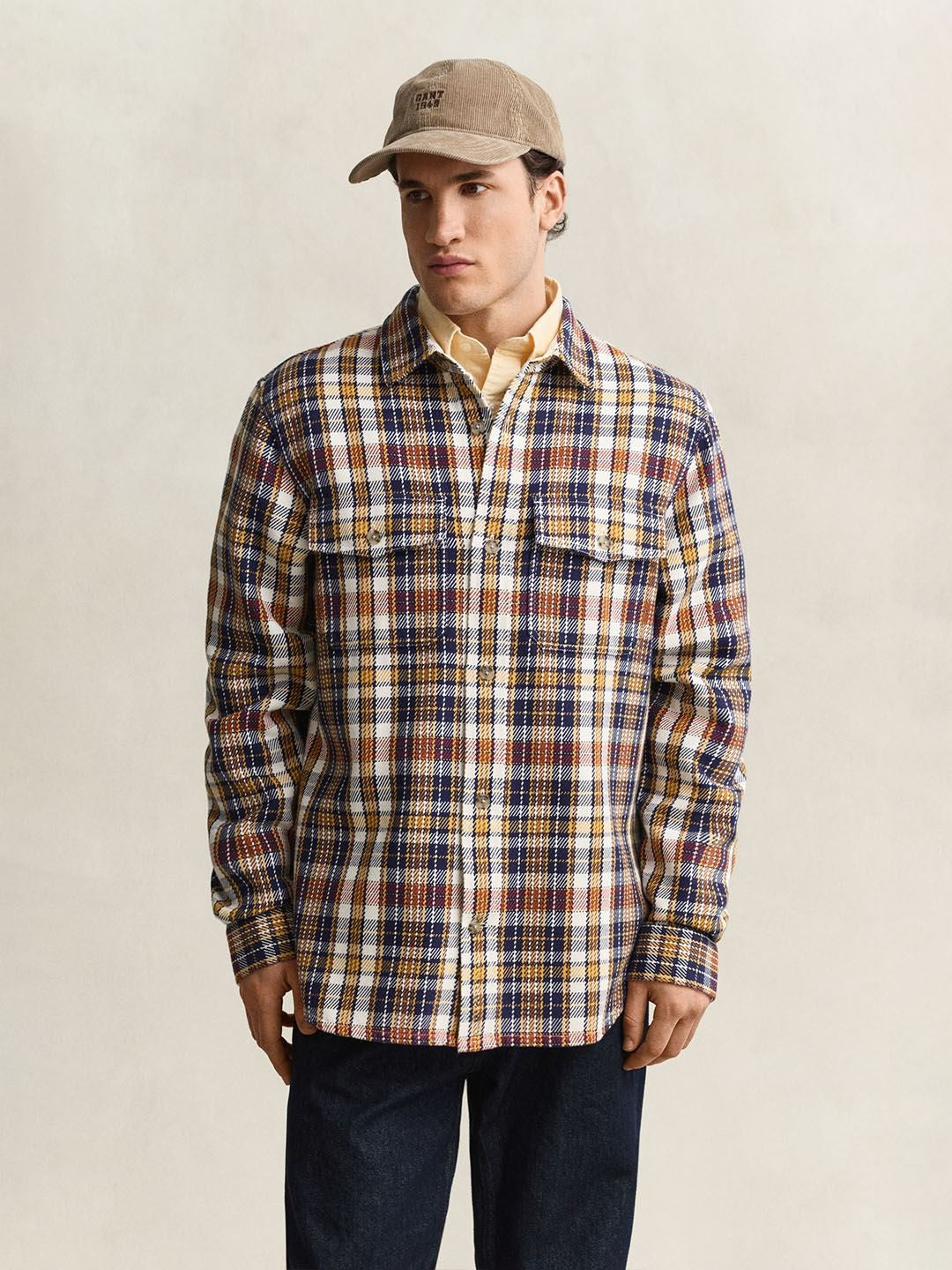 GANT Men Multicolour Checked Regular Fit Twill Shirt