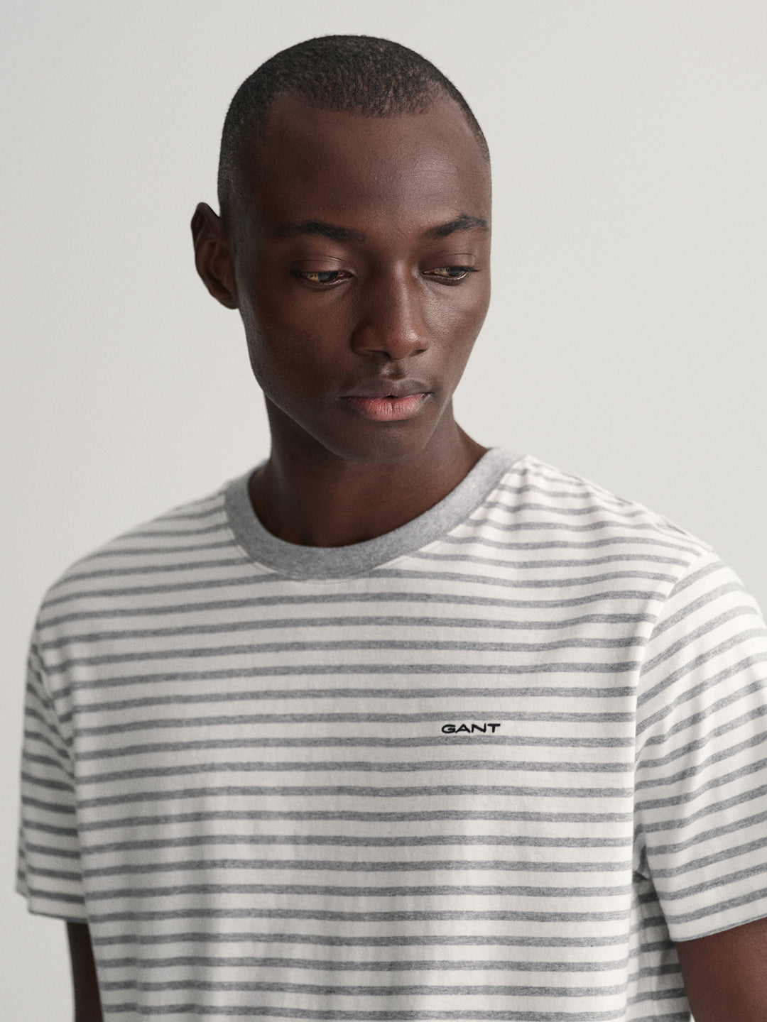 Gant Grey Striped Regular Fit T-Shirt