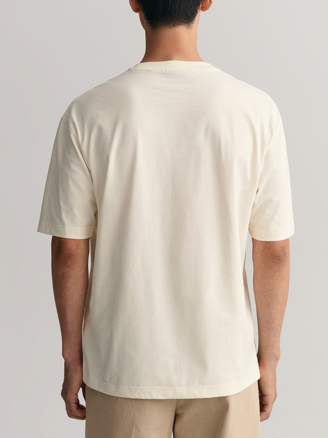 Gant Cream Logo Regular Fit T-Shirt