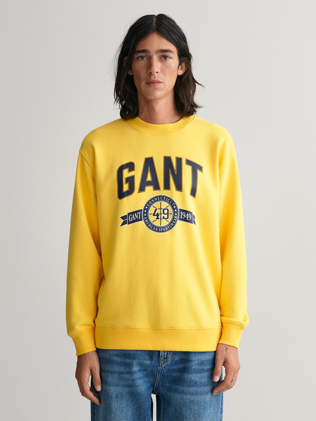 Crewneck Sweaters Gant Yellow Sweater Shop Gant Men Yellow Printed