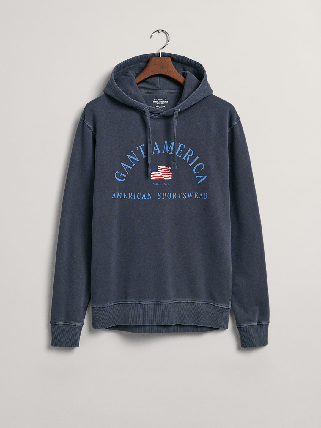 Gant Typography Printed Hooded Cotton Sweatshirt