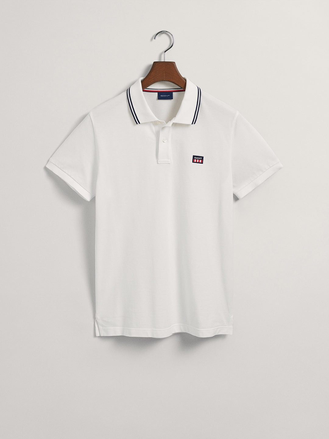 Gant White Regular Fit Pique Polo T-Shirt