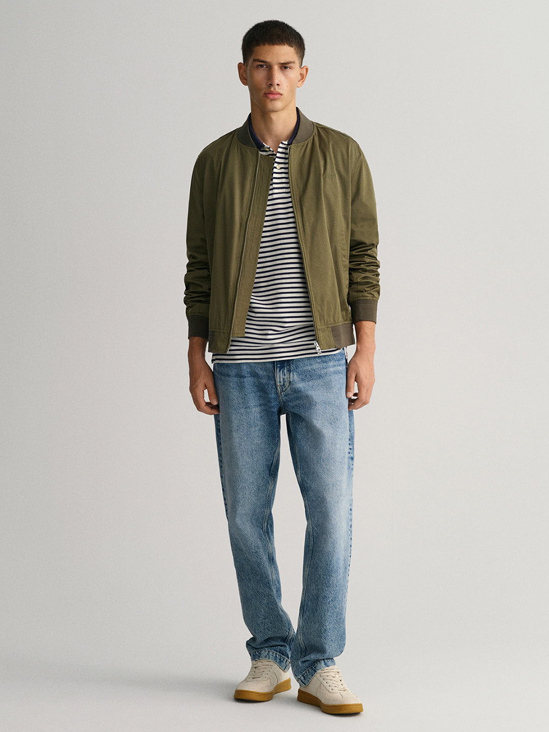 Gant Blue Striped Regular Fit Pique Polo T-Shirt