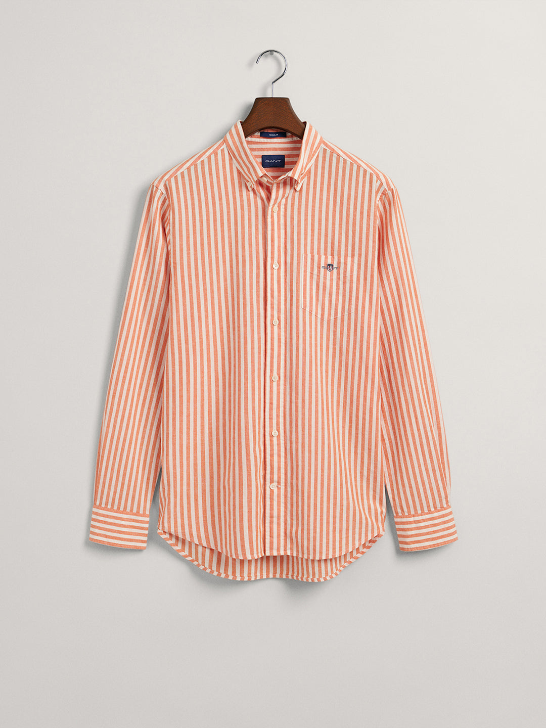 Gant Orange Striped Regular Fit Shirt