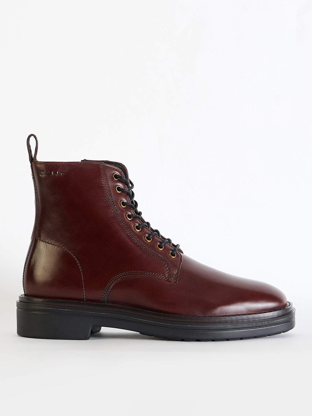 Gant Men Burgundy Solid Lace-Up Round Toe Boots