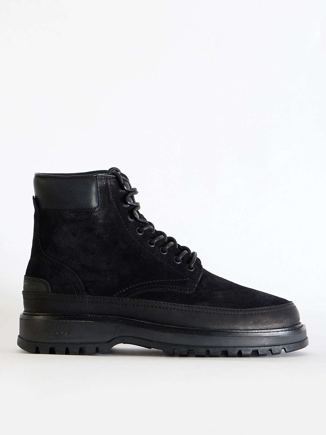 Gant Men Black Solid Lace-Up Round Toe Boots