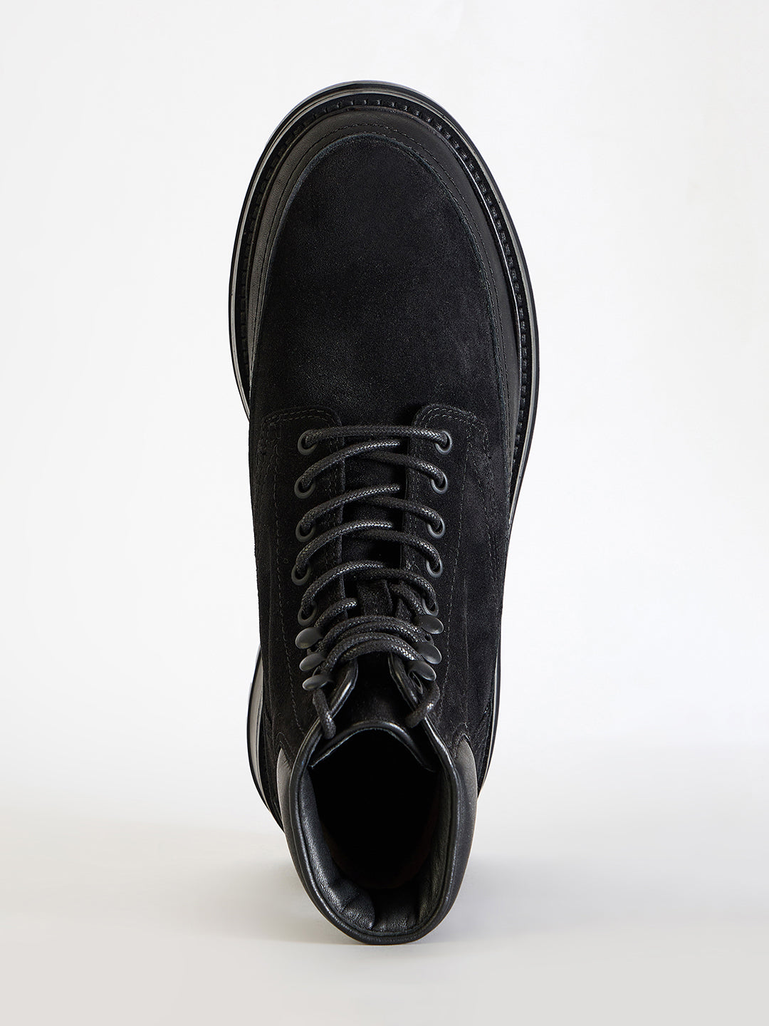 Gant Men Black Solid Lace-Up Round Toe Boots
