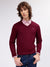 Gant Men Red Solid V Neck Full Sleeves Sweater