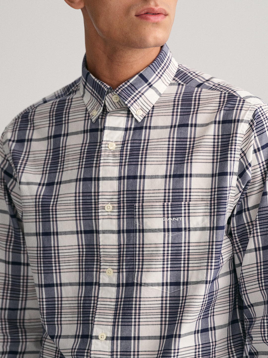 Gant White Fashion Checked Regular Fit Shirt