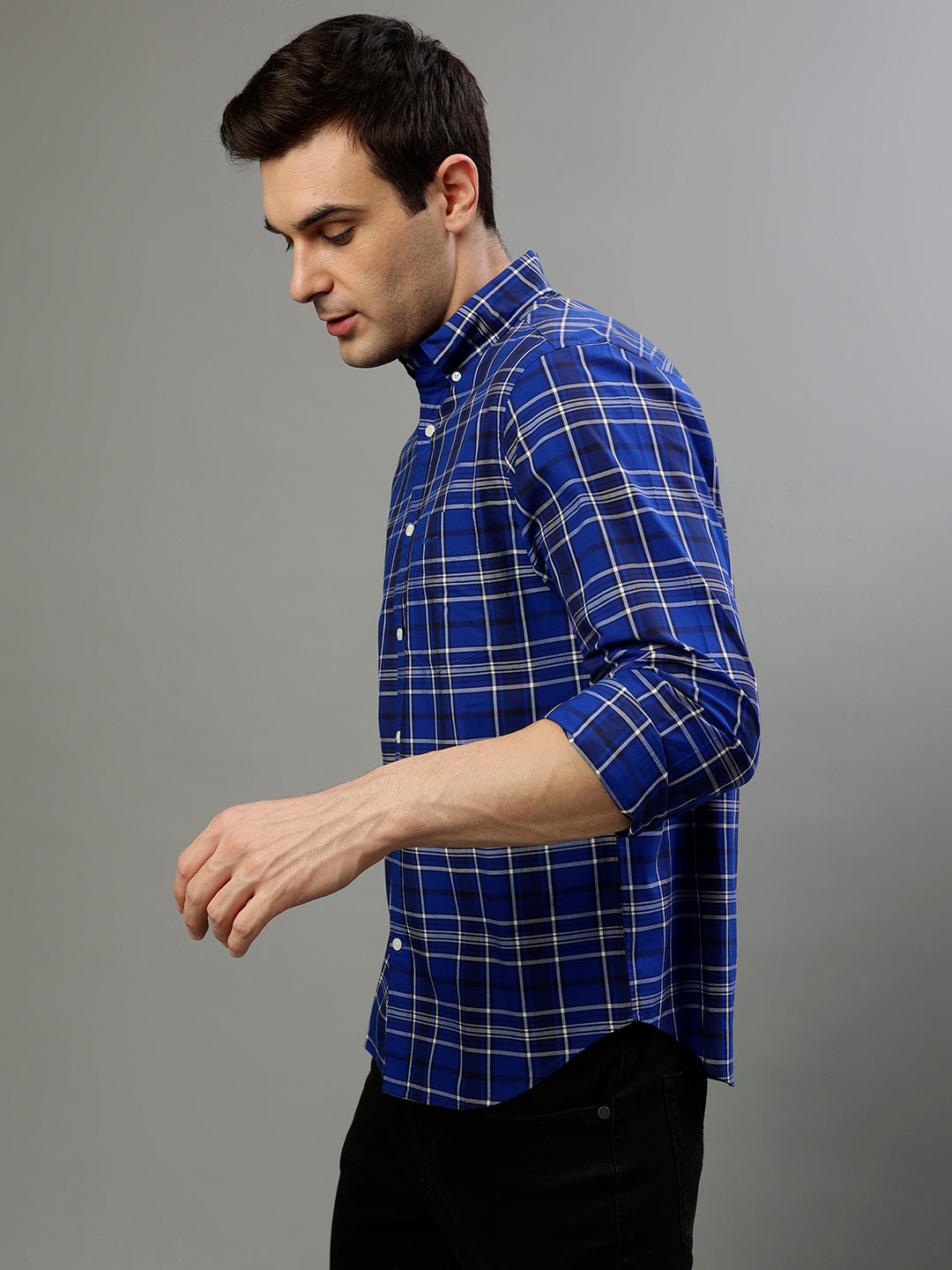 Gant Blue Fashion Checked Regular Fit Shirt