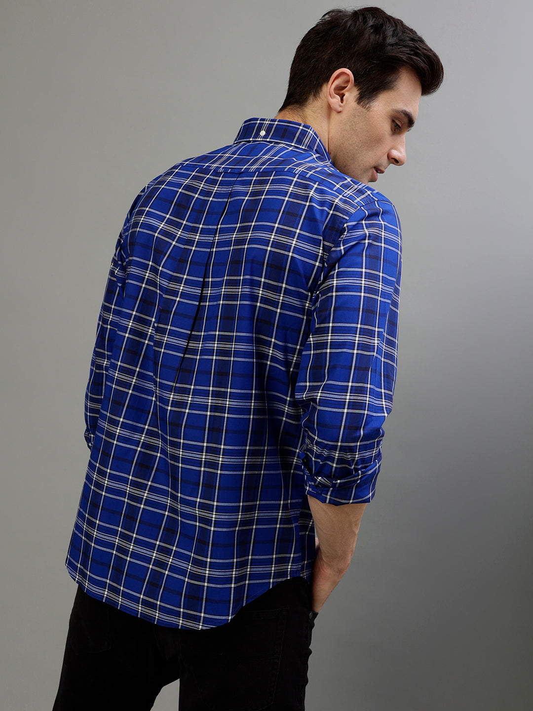 Gant Blue Fashion Checked Regular Fit Shirt