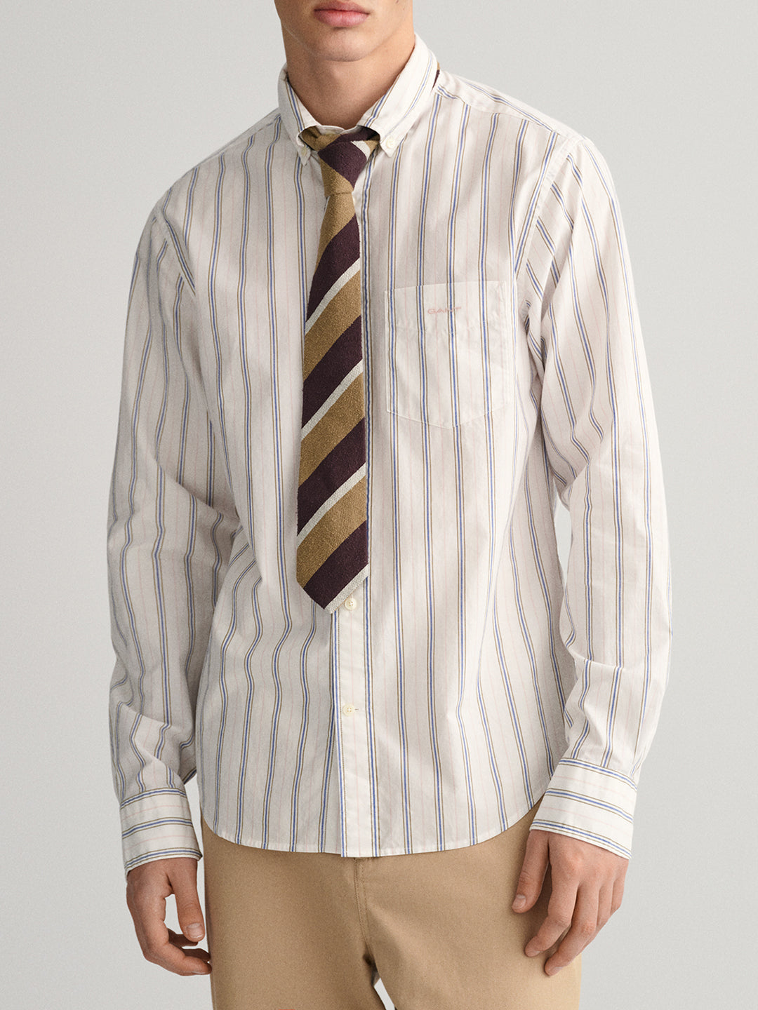 Gant Off White Fashion Striped Regular Fit Shirt