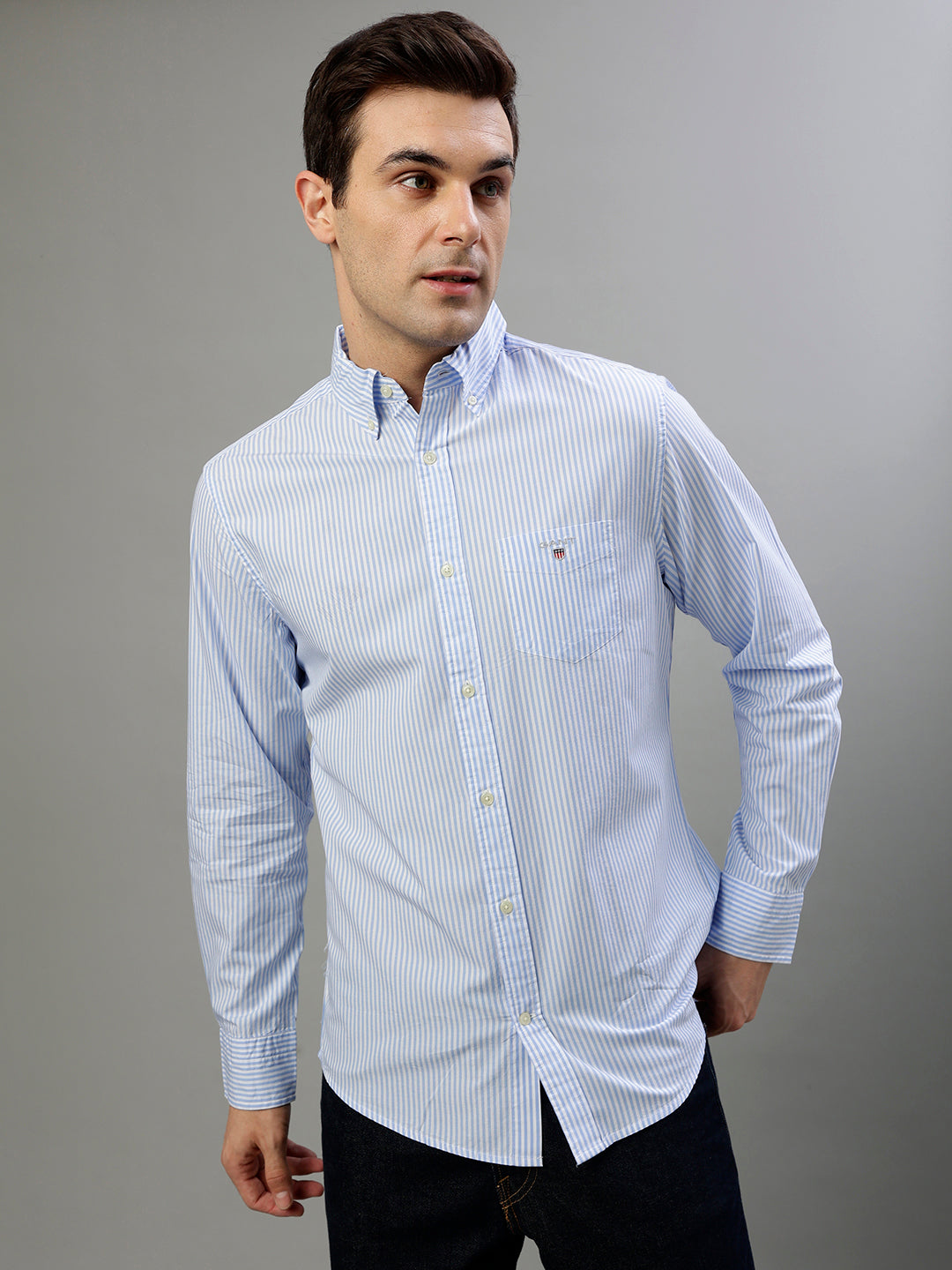 Gant Blue Striped Regular Fit Shirt