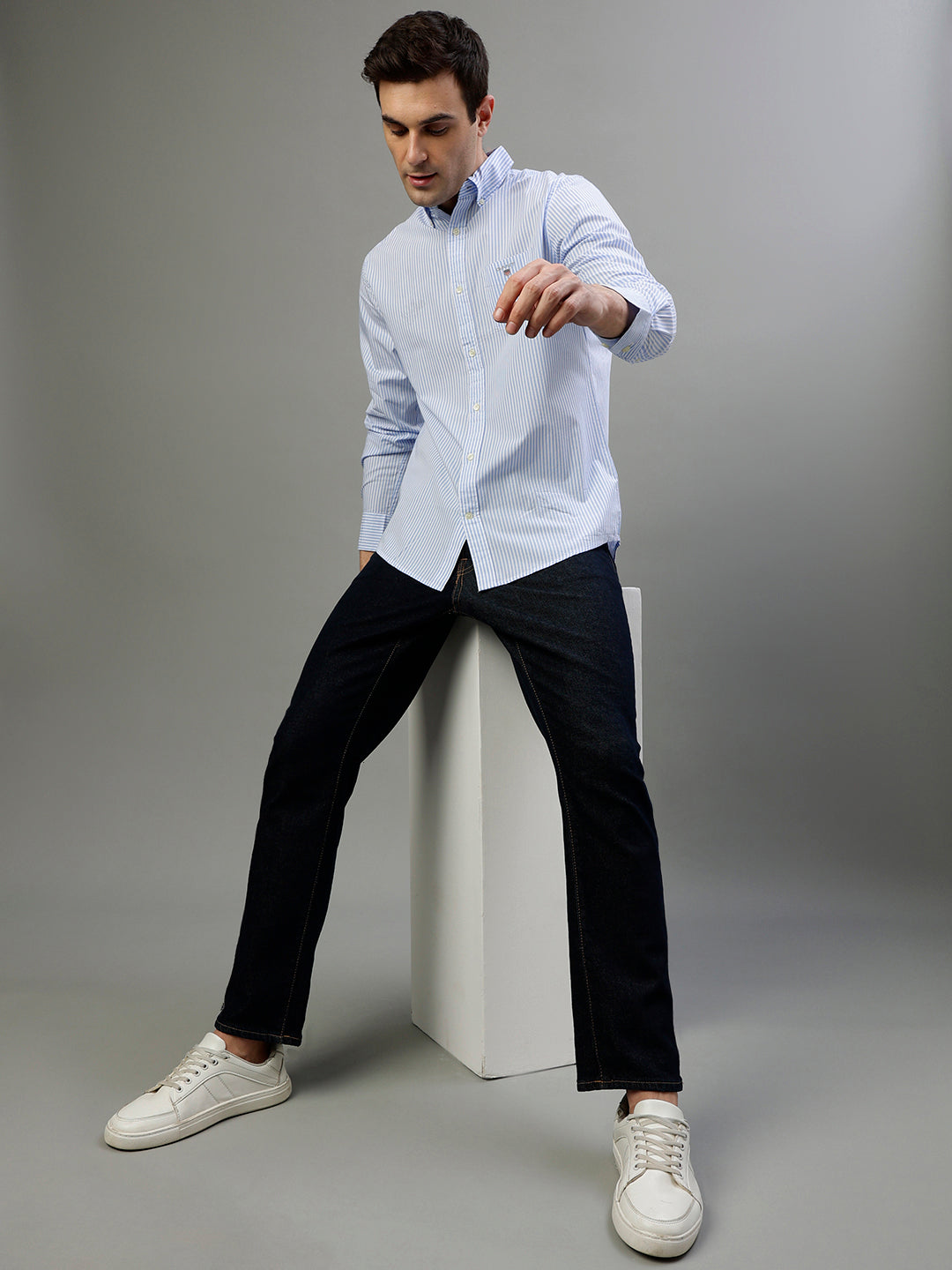 Gant Blue Striped Regular Fit Shirt