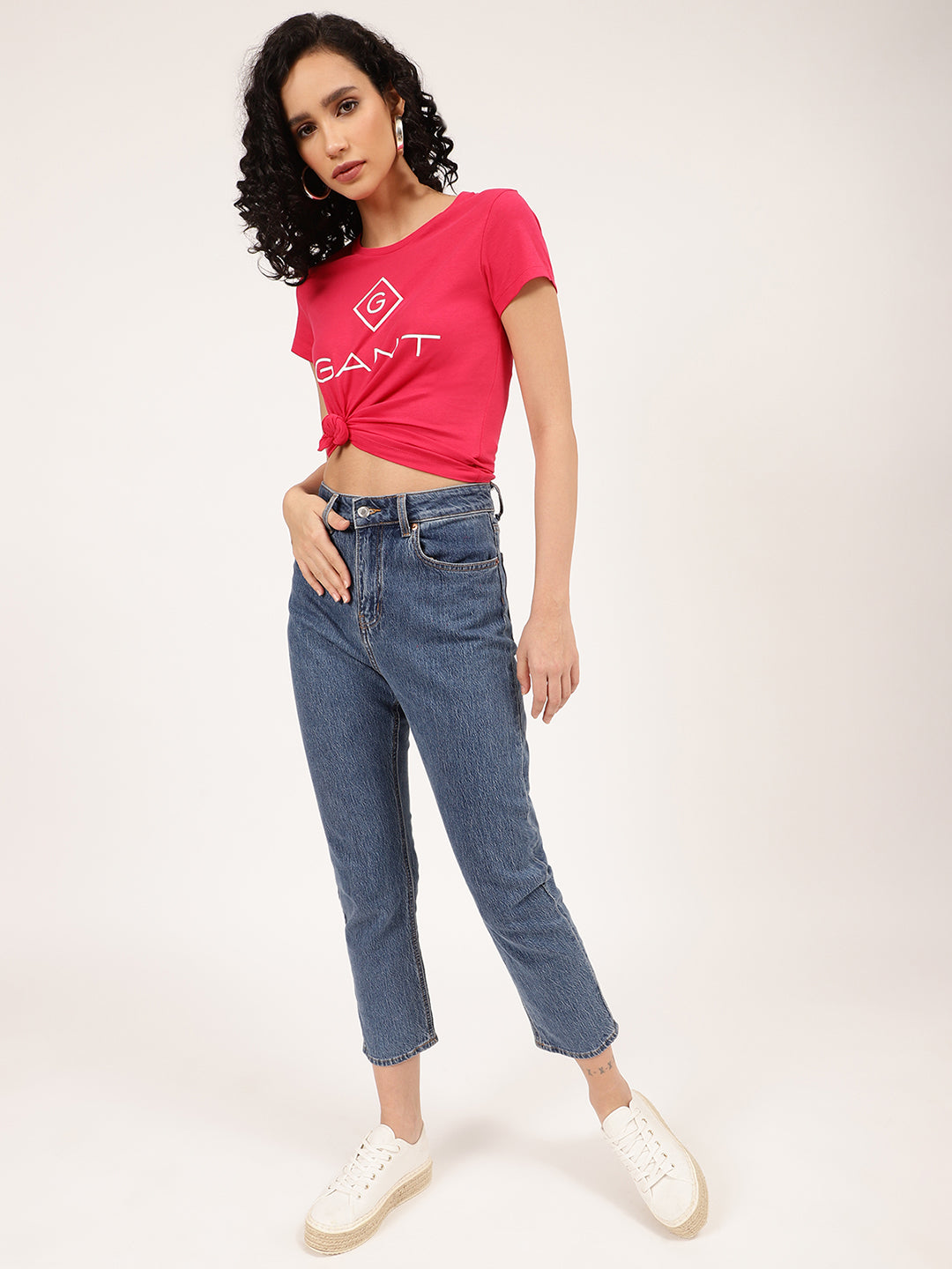 Gant Pink Logo Relaxed Fit T-Shirt