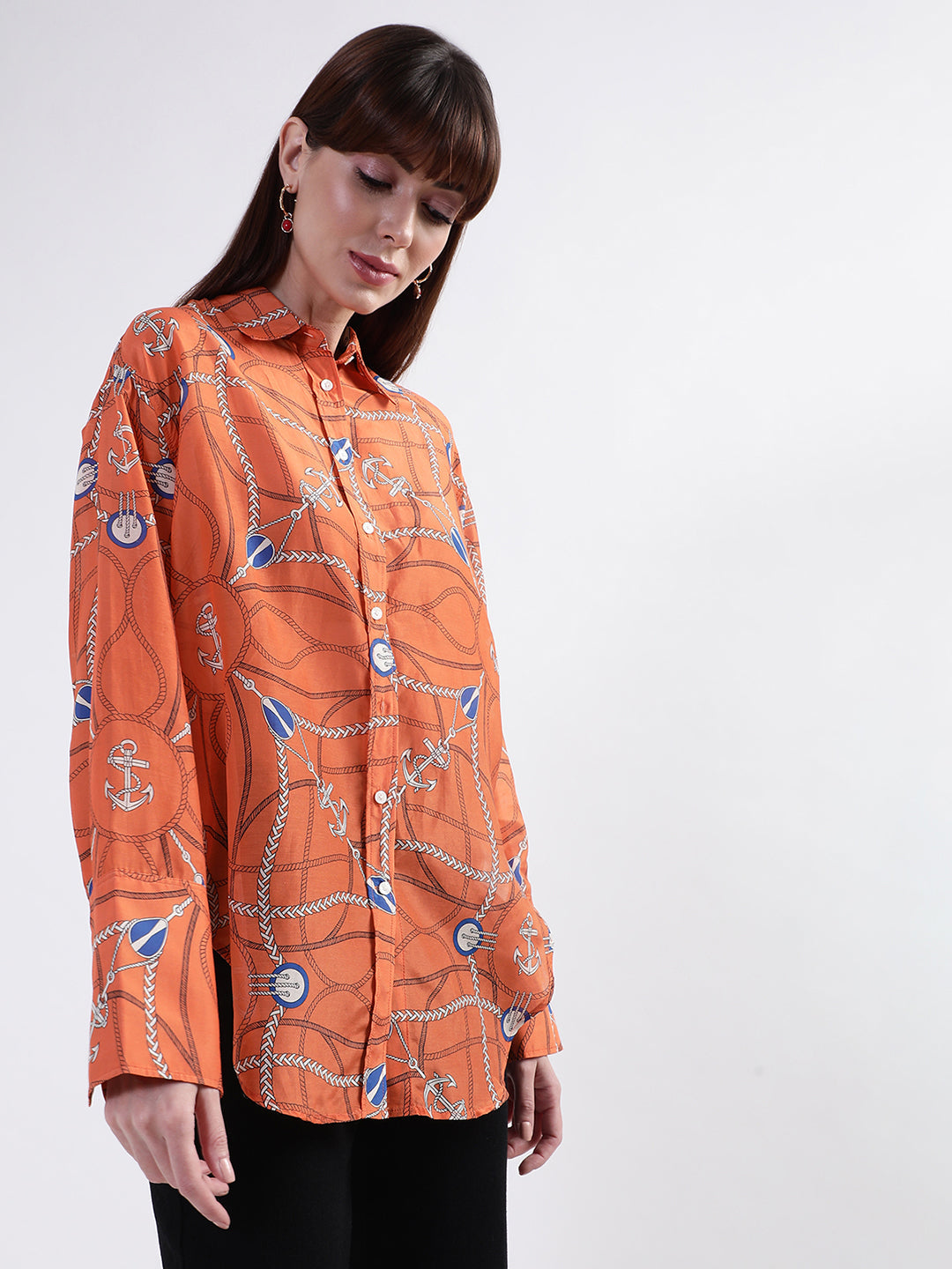 Gant Orange Printed Comfort Fit Shirt