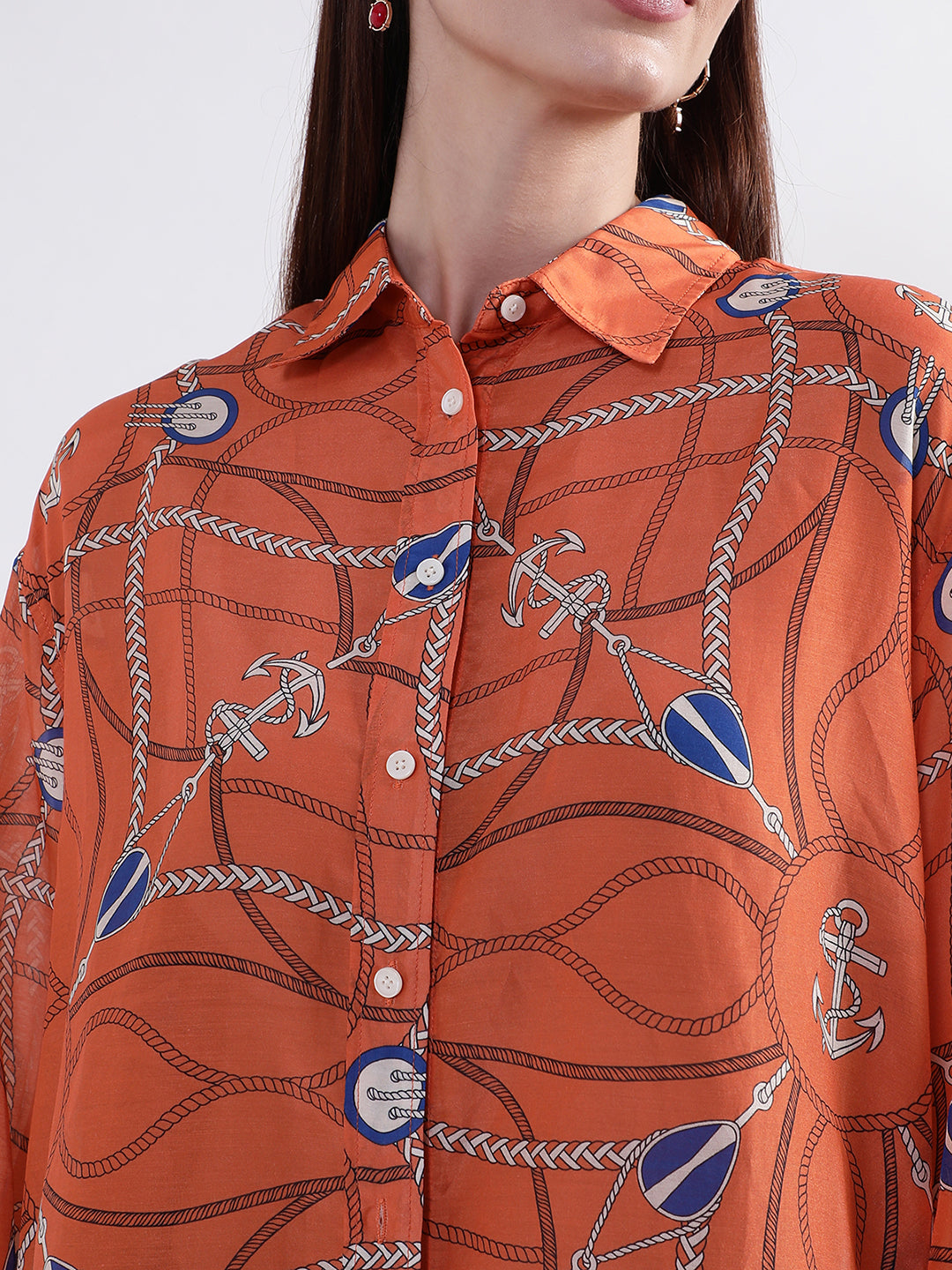 Gant Orange Printed Comfort Fit Shirt