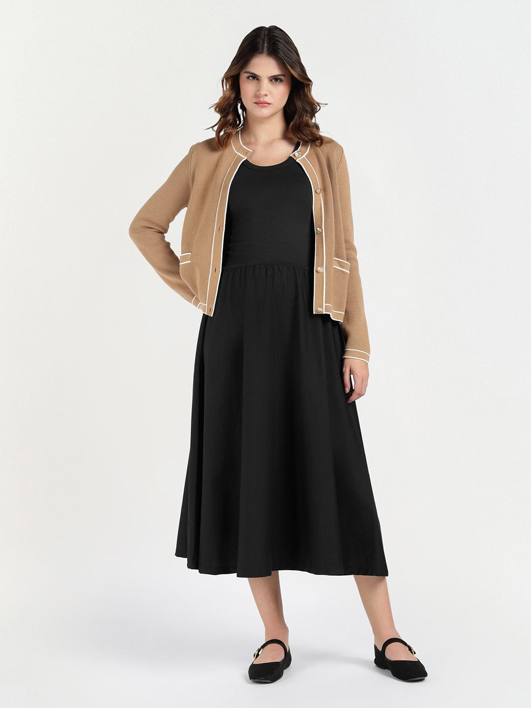 Gant Women Black Solid Crew Neck Dress