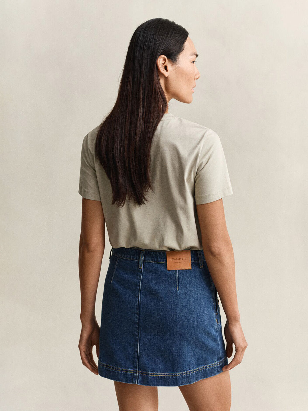 GANT Women Beige Regular Fit Shield T-Shirt