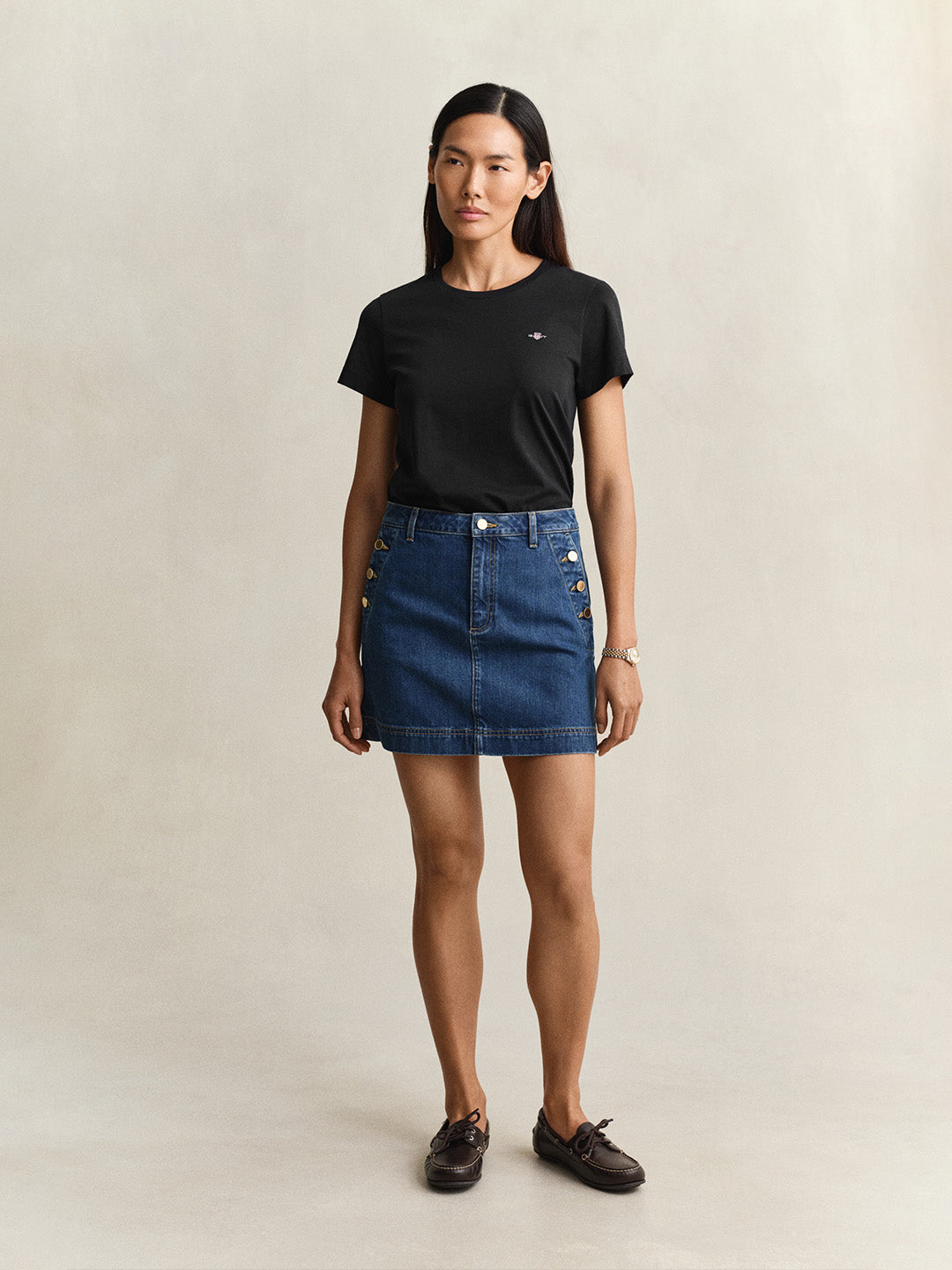 GANT Women Black Shield T-Shirt