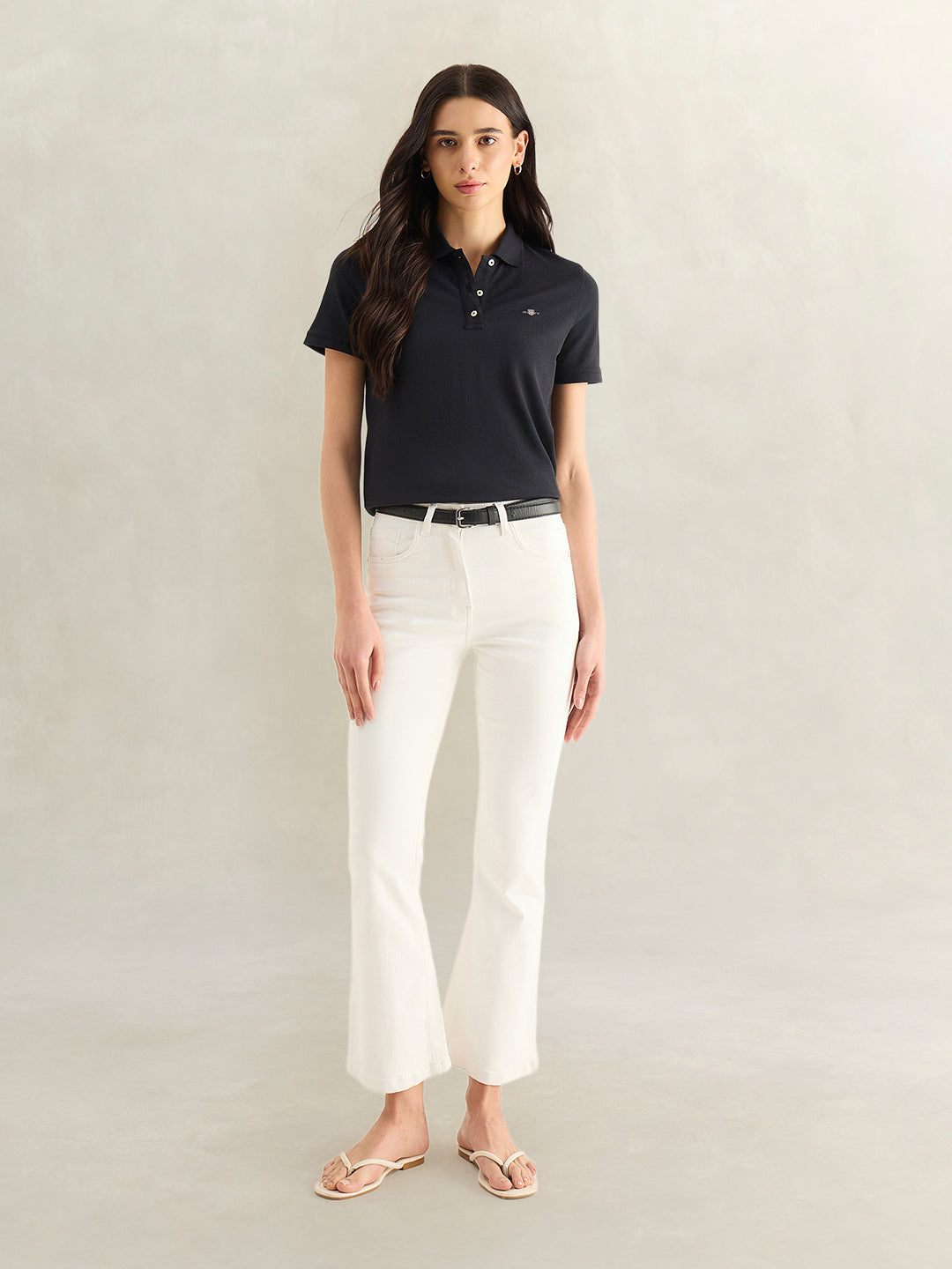 Gant Women Black Polo T-Shirt