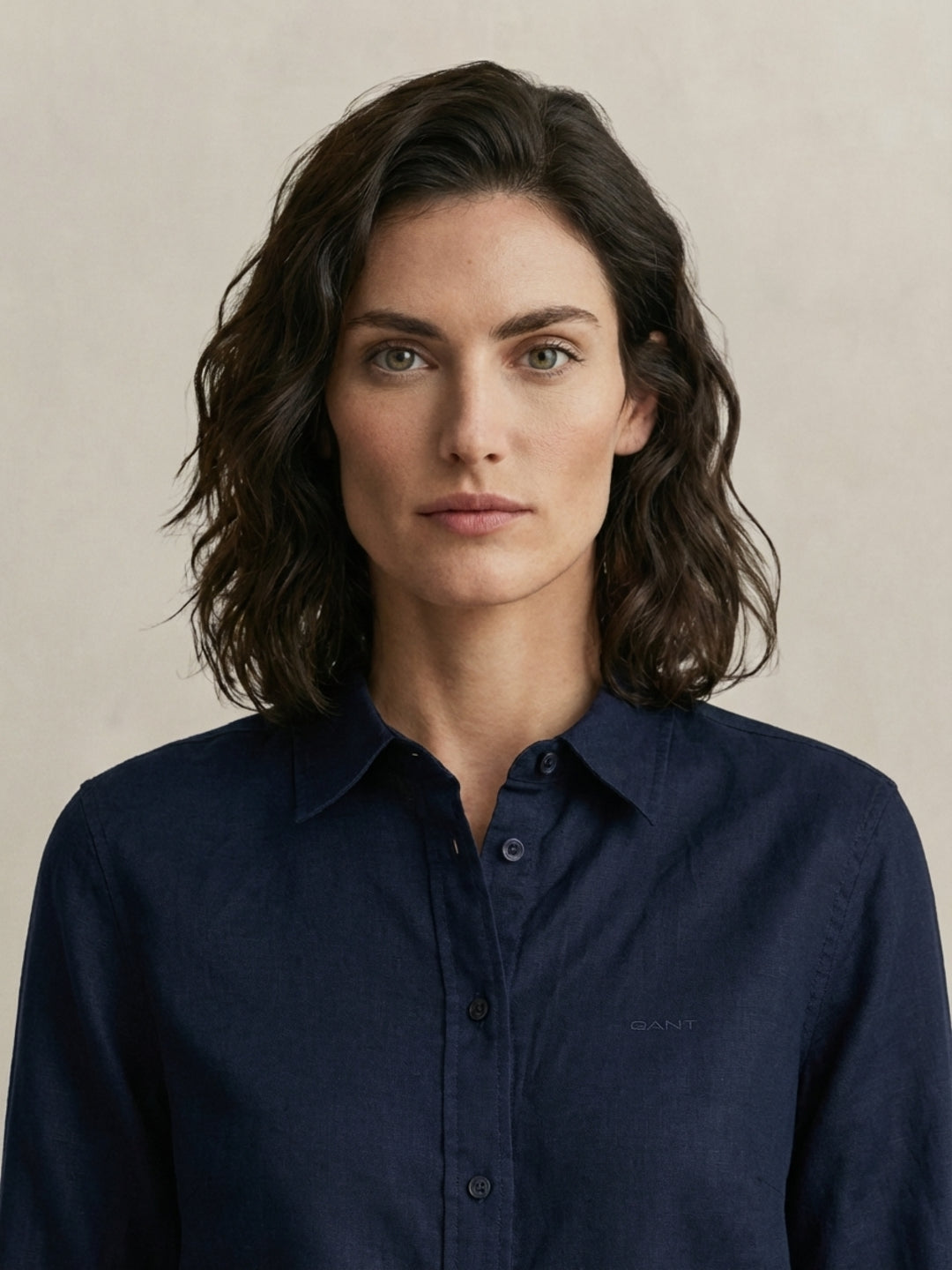 Gant Women Pure Linen Black Shirt