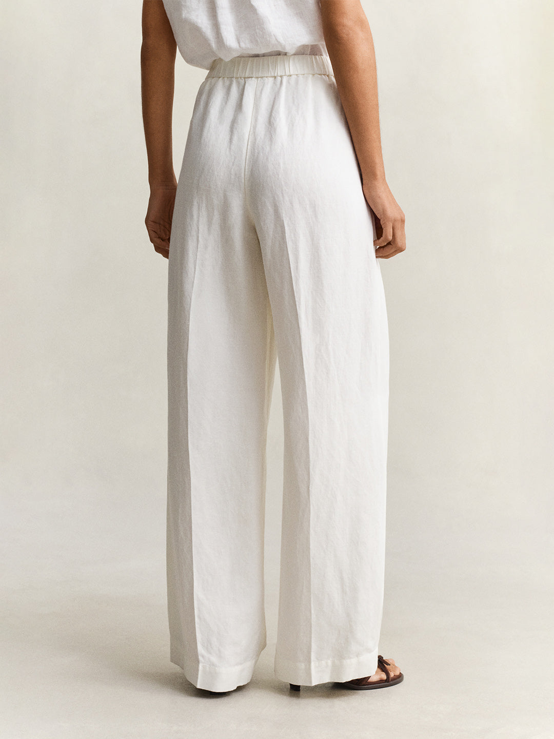 Gant Women White Linen Blend Pant