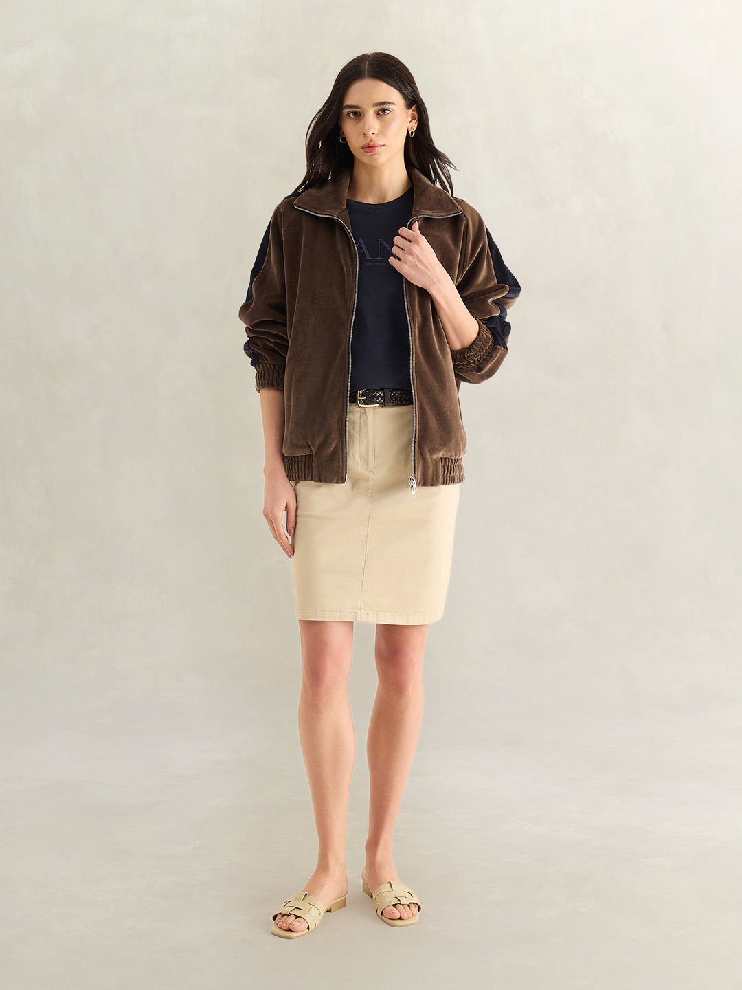 Gant Women Navy Blue Round Neck T-Shirt