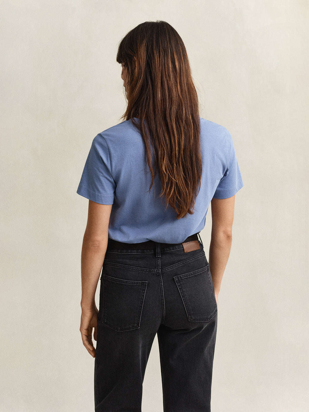 GANT Women Blue Regular Fit V-Neck T-Shirt