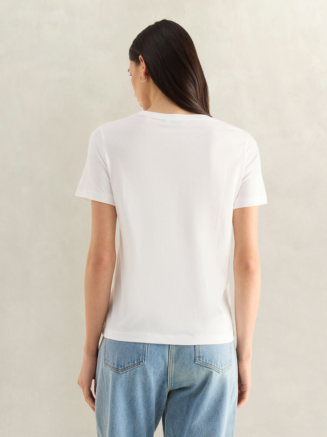 Gant Women White Round Neck T-Shirt