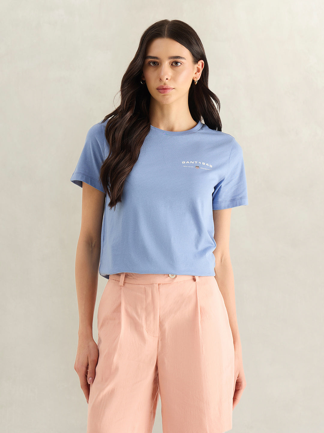 Gant Women Blue Round Neck T-Shirt