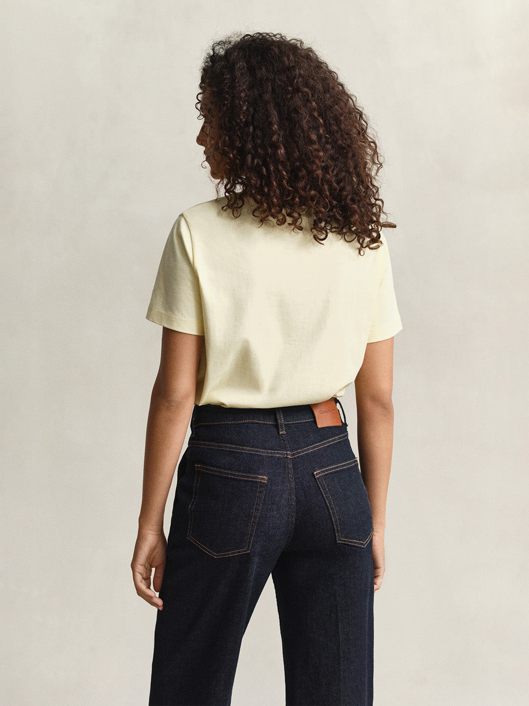 GANT Women Yellow Printed Crew Neck T-Shirt