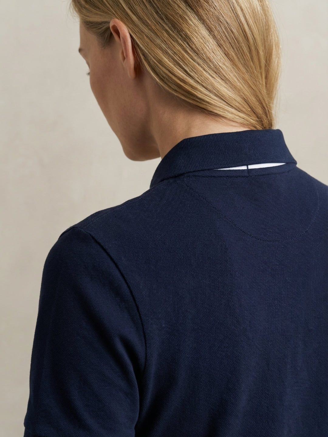 Gant Women Navy Blue Slim Pique Dress